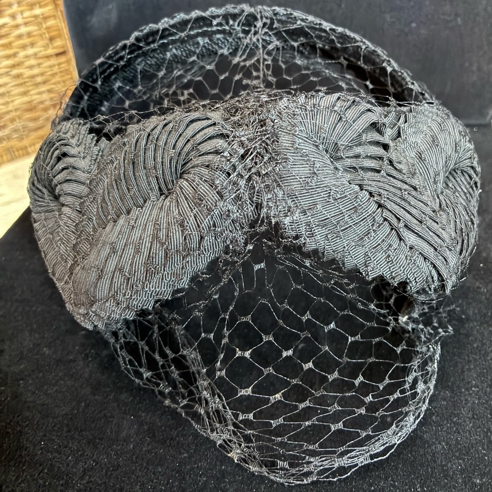 Elegant Black Hat with Veil